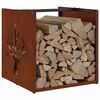 vidaXL Firewood Rack 15.7x15.7x15.7" Weathering Steel