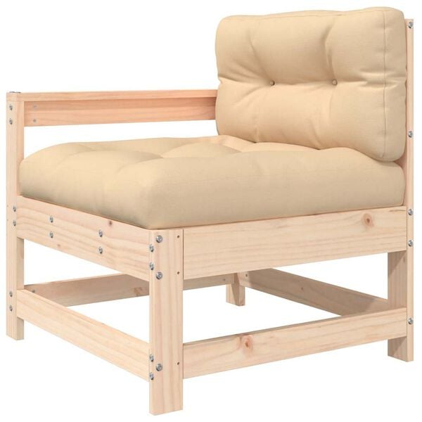 vidaXL Garden Lounge Set Natural wood, Beige Solid Pine wood, Plywood