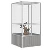 vidaXL Bird Cage Grey Galvanized Steel Large Bird Cage Rectangular