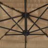 vidaXL Garden Parasol Brown Polyester, Powder-Coated Steel, Straw Large