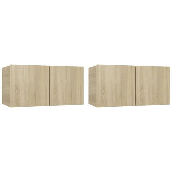 vidaXL TV Cabinet Set Set of 4 Sonoma Oak Engineered Wood Medium