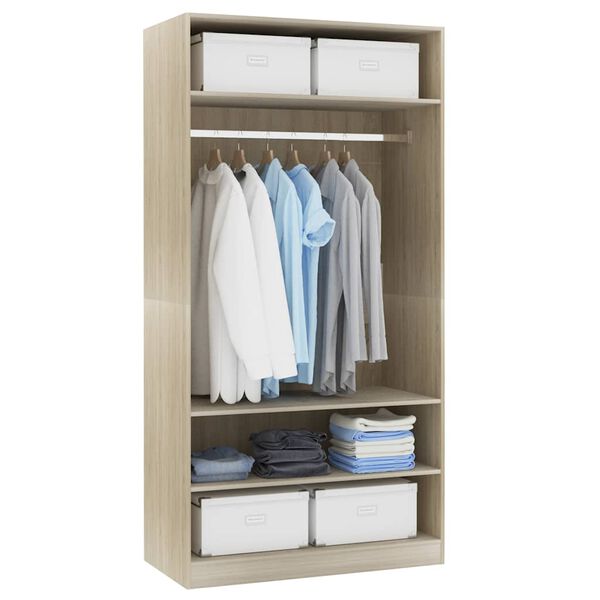 vidaXL Wardrobe Sonoma oak Engineered wood Compact Wardrobe