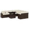 vidaXL Garden Sofa Set Brown and Cream White