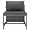 vidaXL Garden Sofa Set Gray PE rattan, steel Compact Modular