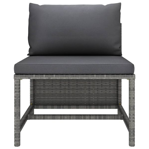 vidaXL Garden Sofa Set Gray PE rattan, steel Compact Modular