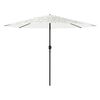 vidaXL Garden Parasol White Polyester Large Collapsible Garden Parasol