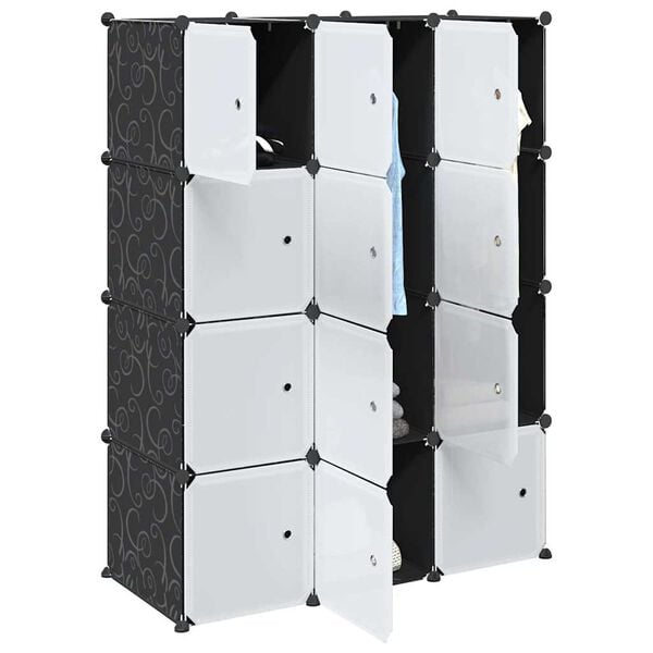 vidaXL Storage Cube Organizer Black and White Polypropylene Medium
