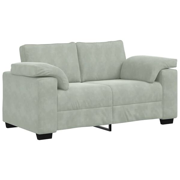 vidaXL Loveseat Sofa Light Grey Velvet 2-seater Durable Loveseat Sofa
