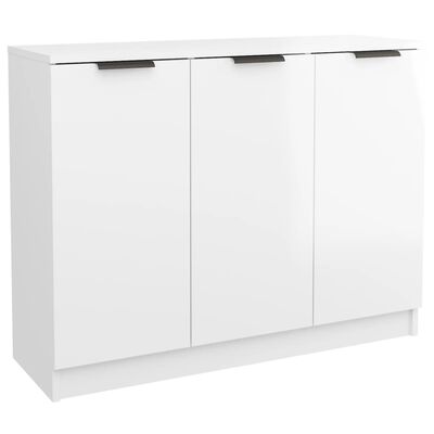 vidaXL Sideboard High Gloss White 35.6"x11.8"x27.6" Engineered Wood