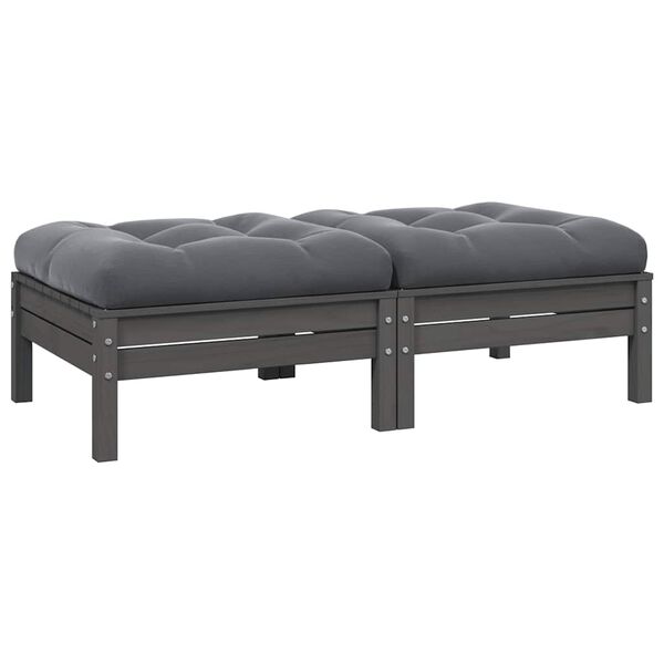vidaXL 2-seater Garden Sofa Set of 2 Gray
