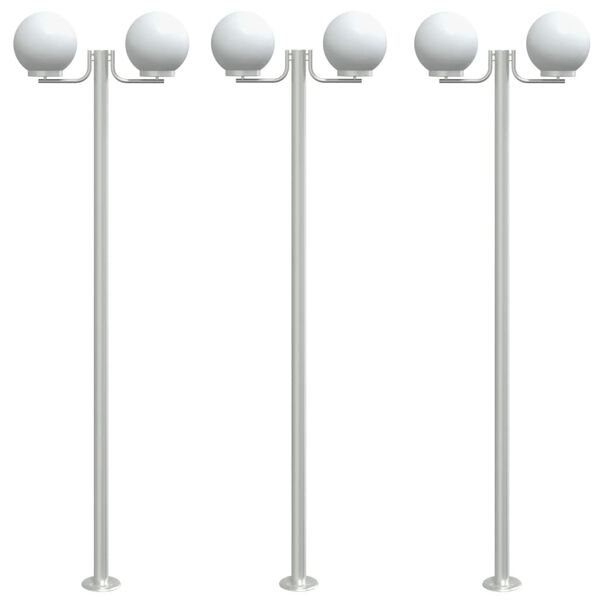 vidaXL Outdoor Floor Lamp Silver Stainless Steel, PMMA Extra Tall