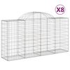 vidaXL Gabion Basket Set of 8 Silver Galvanized Iron Large