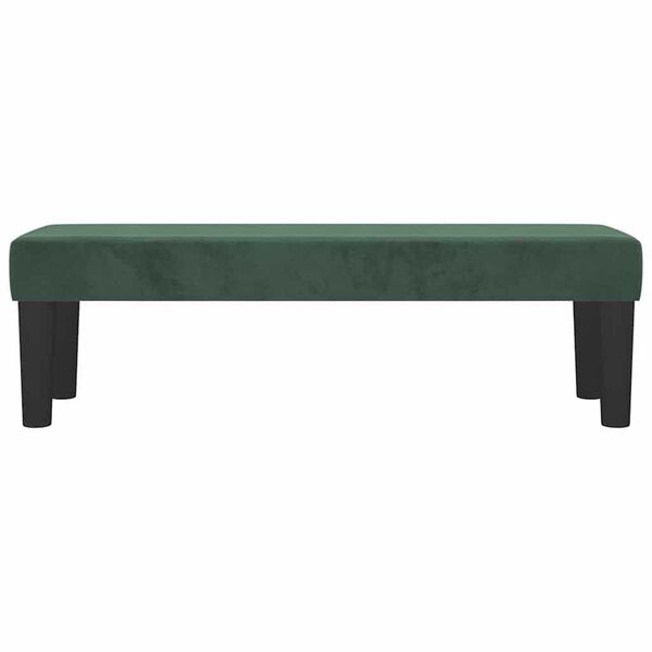 vidaXL Bench Dark Green 39.37 x 11.81 x 11.81 in Velvet