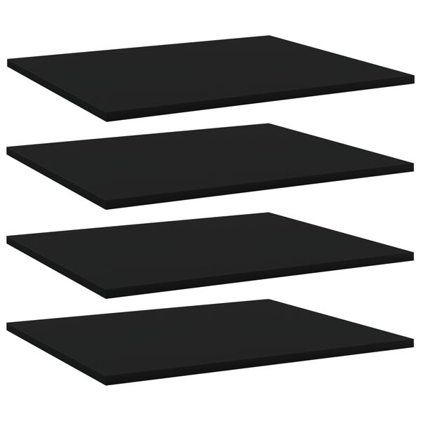 vidaXL Shelf Set of 4 Black Engineered wood 23.6 x 19.7 in Simplistic