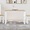 vidaXL Dining Table White Solid pine wood 46.1 x 23.6 x 29.5 in