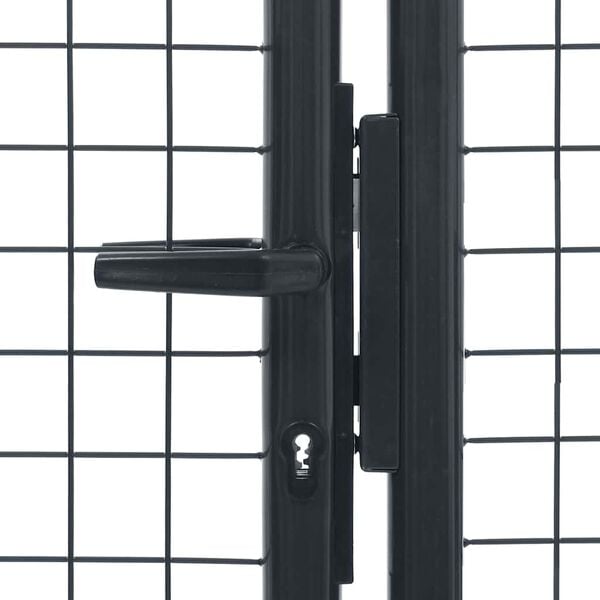 vidaXL Mesh Patio Gate Galvanised Steel 157.5x39.4" Grey