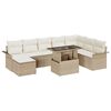 vidaXL Garden Sofa Set with Cushion 9 pcs Beige Poly rattan