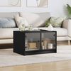 vidaXL Coffee Table Black Engineered wood, glass Medium Coffee Table