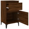 vidaXL Bedside Cabinet Set of 2 Brown Oak Engineered Wood, Metal Medium