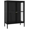 vidaXL Sideboard Black Powder-coated steel Medium Adjustable Feet