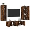 vidaXL TV Wall Unit Smoked oak Engineered wood 47.2 in Floating TV Unit