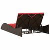 vidaXL Sun Lounger with Cushions Brown 44.9x80.7x28.7" Poly Rattan