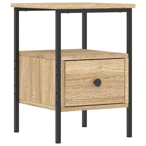 vidaXL Bedside Cabinet Sonoma Oak 13.4x14.2x19.7" Engineered Wood