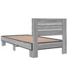 vidaXL Bed Frame Gray Sonoma Engineered Wood, Metal, Plywood Small Single