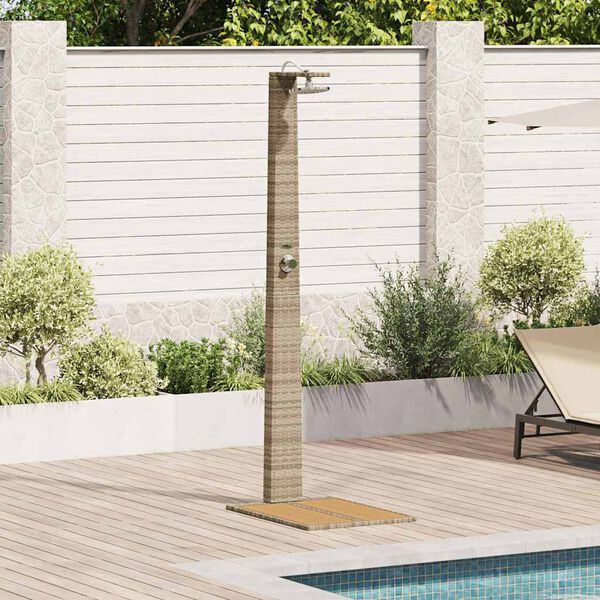 vidaXL Garden Shower Beige 60 x 80 x 214 cm Poly rattan