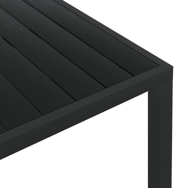 vidaXL Garden Dining Table Black Aluminum and WPC