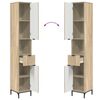 vidaXL Bathroom Cabinet with Door Sonoma Oak 12.40 x 12.99 x 74.80 in