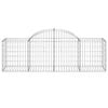 vidaXL Gabion Basket Set of 5 Silver Galvanized Iron Large Durable