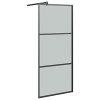vidaXL Walk-in Shower Wall 31.5"x76.8" Dark ESG Glass Black