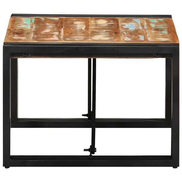 vidaXL Coffee Table Multicolor Solid reclaimed wood 19.7 x 19.7 x 13.8 in
