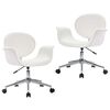vidaXL Dining Chair Set of 2 White Faux leather, metal Standard
