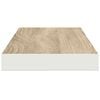 vidaXL Wall Shelf Set of 2 Oak and white Honeycomb MDF 23.6x9.3x1.5 in