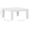 vidaXL Lounge Table White Plastic Small Durable Lounge Table Square
