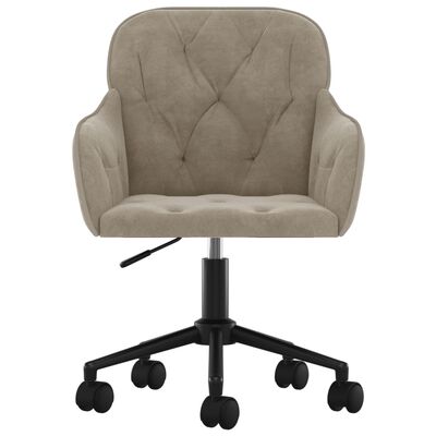 vidaXL Swivel Office Chair Light Gray Velvet