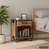 vidaXL Bedside Cabinet Brown and Black Solid Rough Mango Wood, Steel