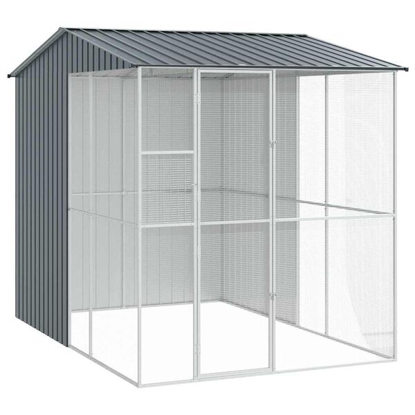 vidaXL Bird Cage Anthracite 84.65 x 122.05 x 97.24 in Galvanised Steel