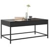 vidaXL Coffee Table Black Engineered wood, Glass, Metal 35.4 in x 19.7 in