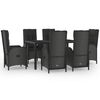 vidaXL Garden Dining Set Black