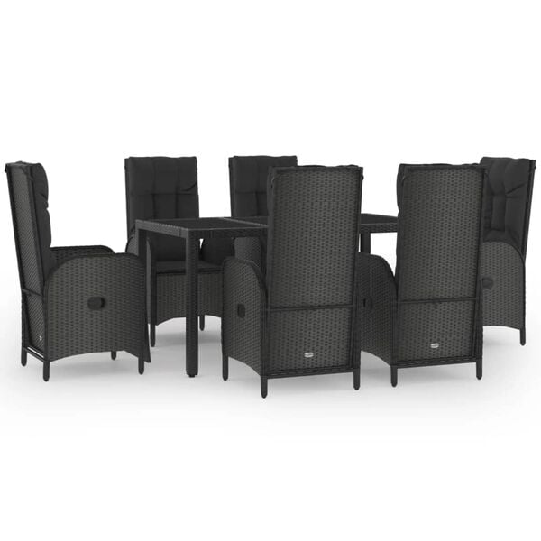 vidaXL Garden Dining Set Black