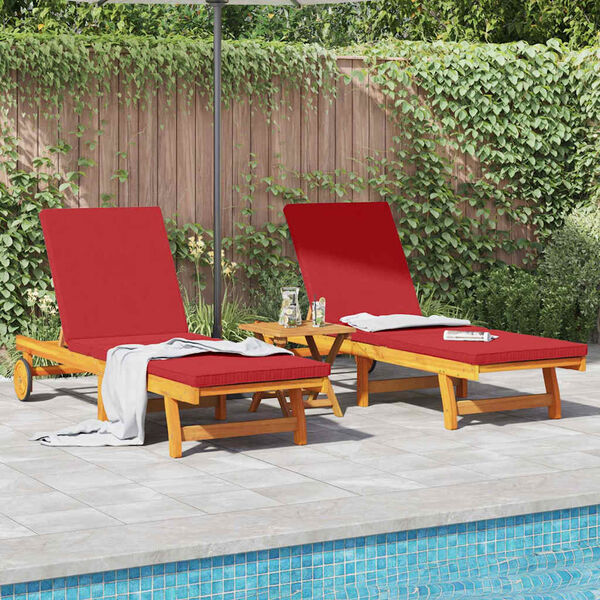 vidaXL Sun Lounger 3 pcs Brown 40 x 40 x 40cm Solid Acacia wood