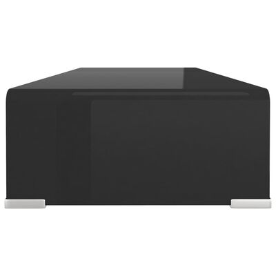 vidaXL TV Stand/Monitor Riser Glass Black 31.5"x11.8"x5.1"