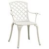 vidaXL Garden Chair Set of 2 White Cast Aluminum Medium Durable