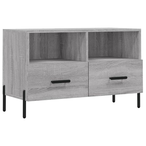vidaXL TV Cabinet Grey Sonoma Engineered wood, iron Medium Storage