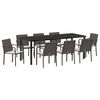 vidaXL Garden Dining Set 9 pcs Brown Poly rattan