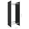 vidaXL Firewood Rack Black 15.7x13.8x39.4" Tempered Glass