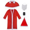 vidaXL Santa Suits Red, White, Black (belt) Polyester One size fits most